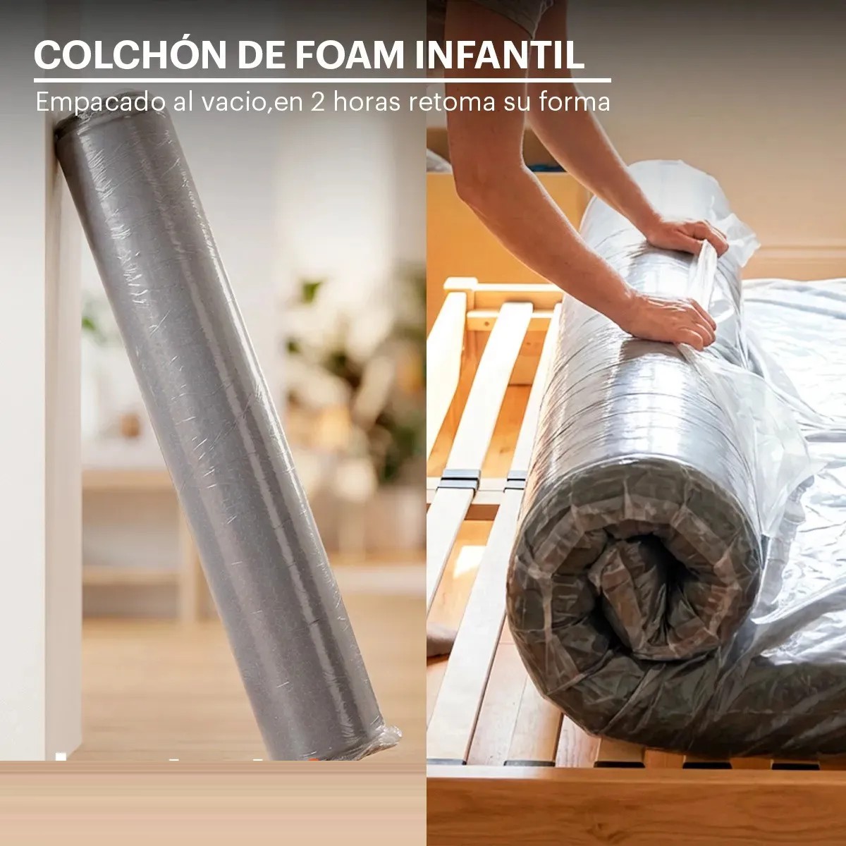 Colchon Infantil Memory Foam Cuna Corral Bebe Hipoalerg&eacute;nico 130x70x15cm image number null