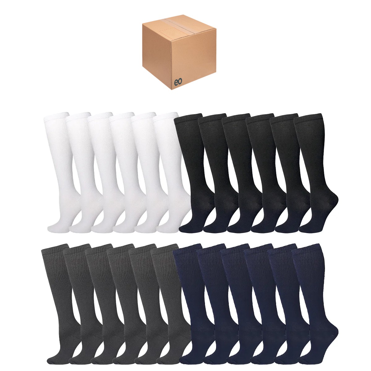 12par Medias Calcetines De Compresi&oacute;n Varices Negro blanco gris azul marino Talla S/M image number null