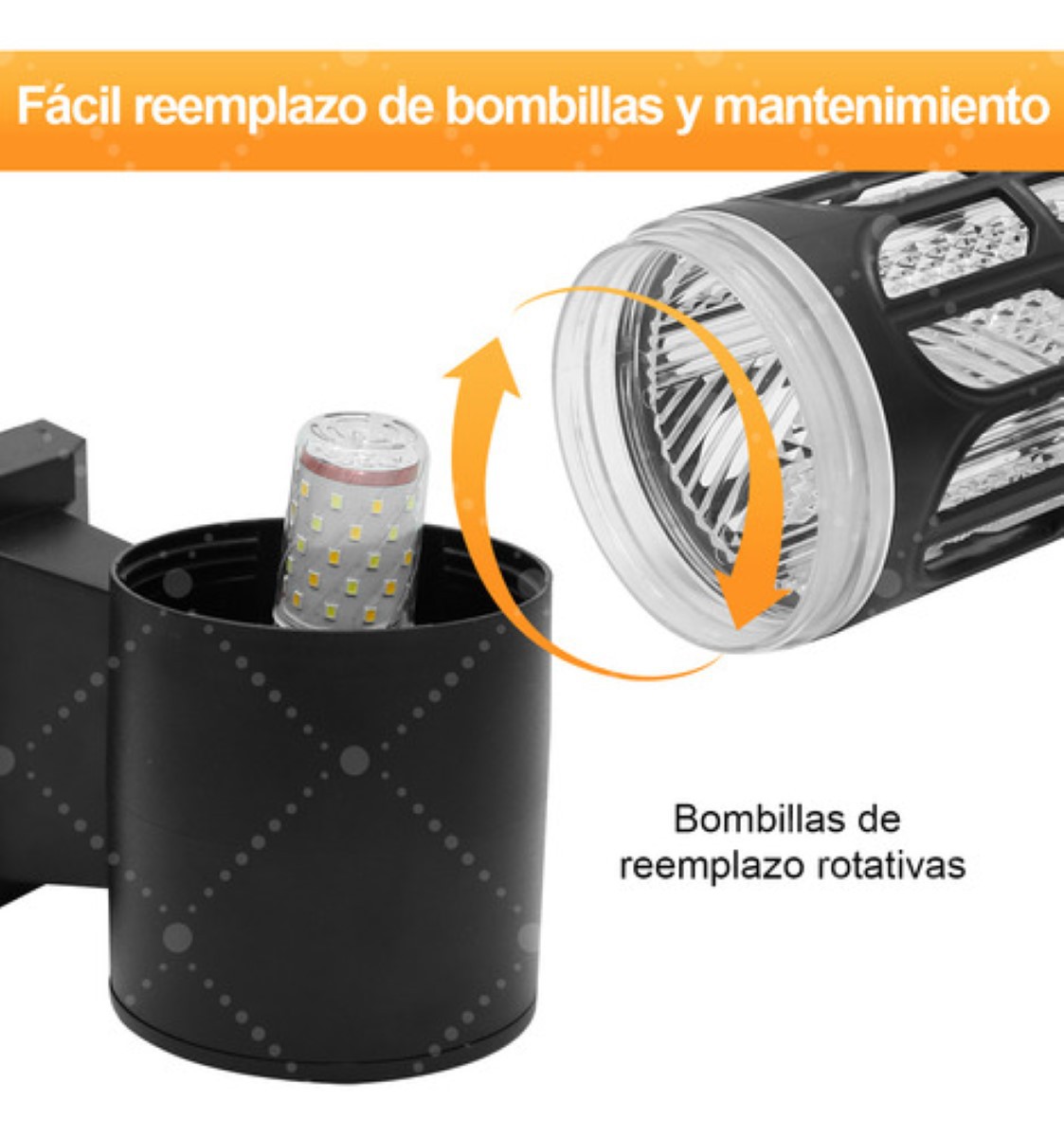 Lampara De Pared Interior Y Exterior Focos Led Moderna Luz negro image number null