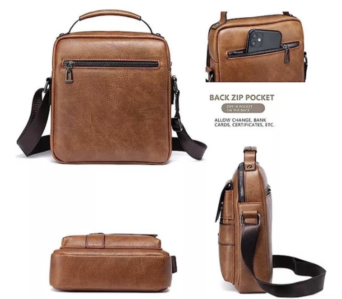 Bolso Mariconera Hombre Maletin Bandoleras Y Billetera Kit image number null