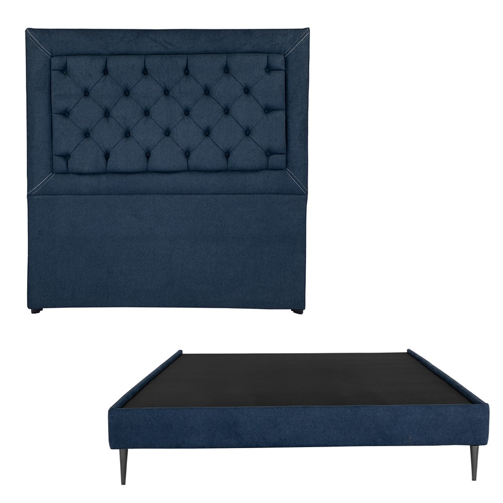 Cabecera Matrimonial Dicasa Mary Azul+Base Cama Slim image number null