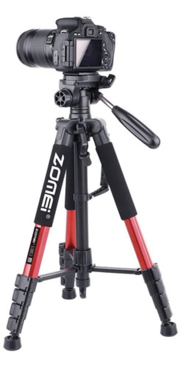 Tripie Para Fotograf&iacute;a Y Video Para Camaras Negro con Rojo. image number null
