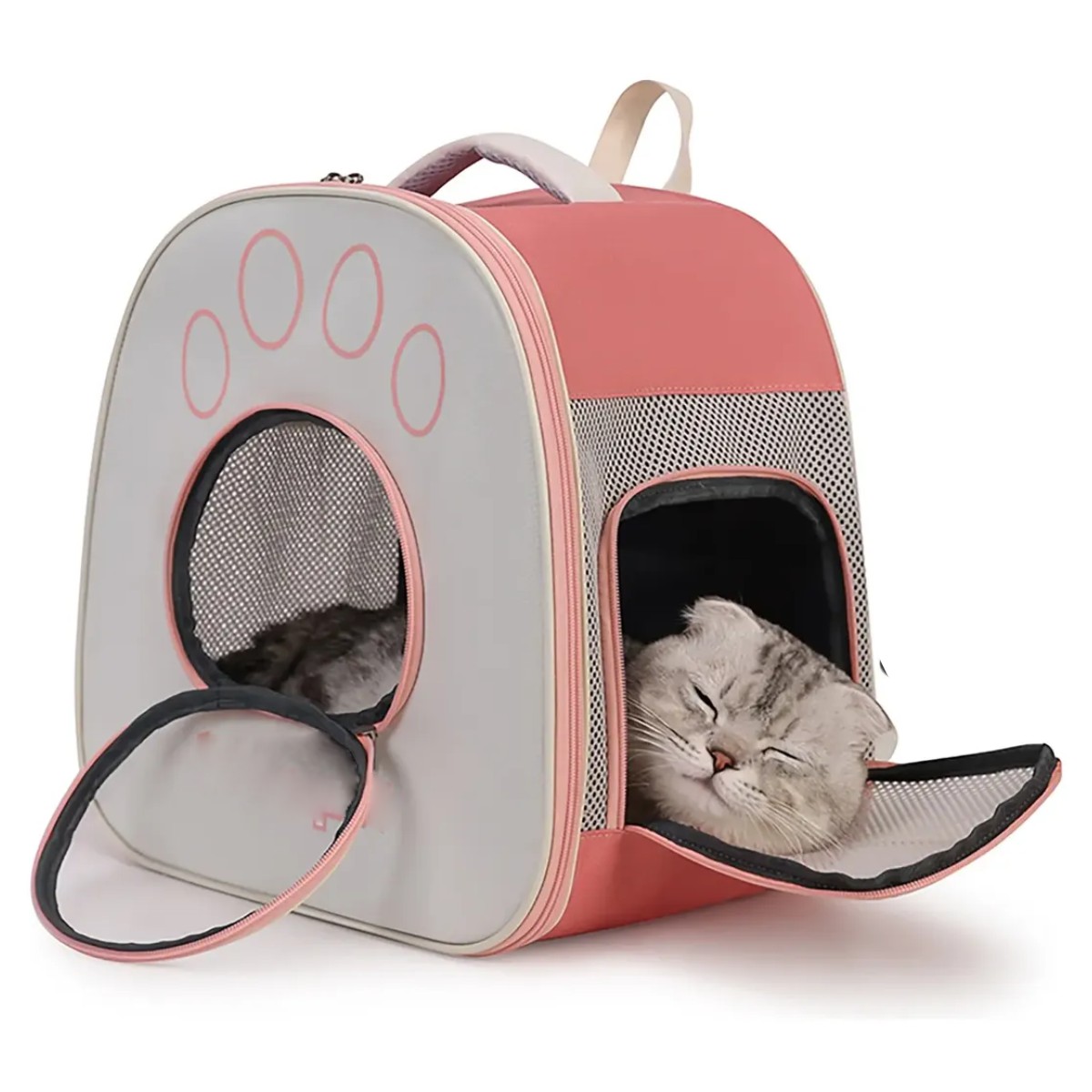 Mochila Transportadora Mascotas Perro Y Gato Rosa image number null