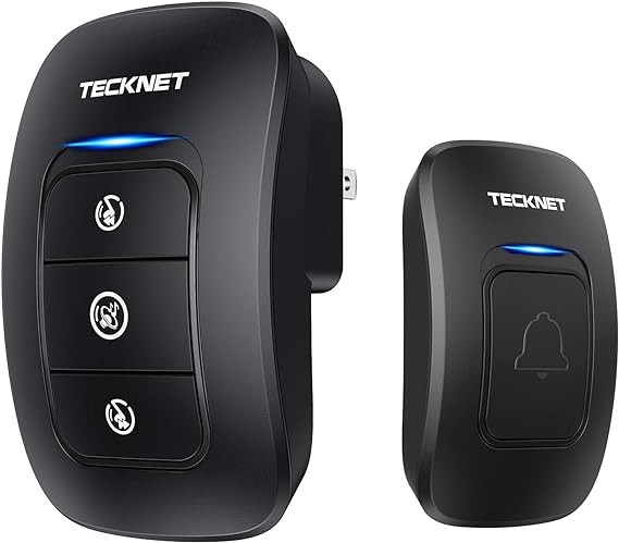 TECKNET Timbre inal&aacute;mbrico, timbres de aula, f&aacute;cil instalaci&oacute;n, volumen ajustable, rango de 1300 pies con 38 campanas image number null