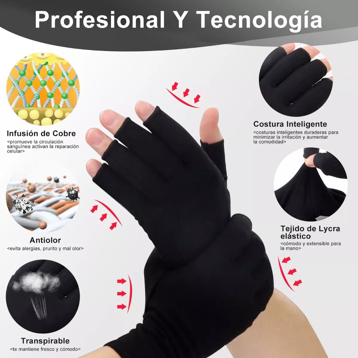 Guantes Compresi&oacute;n Mu&ntilde;equera Ortop&eacute;dica P/artritis 2 Pares image number null