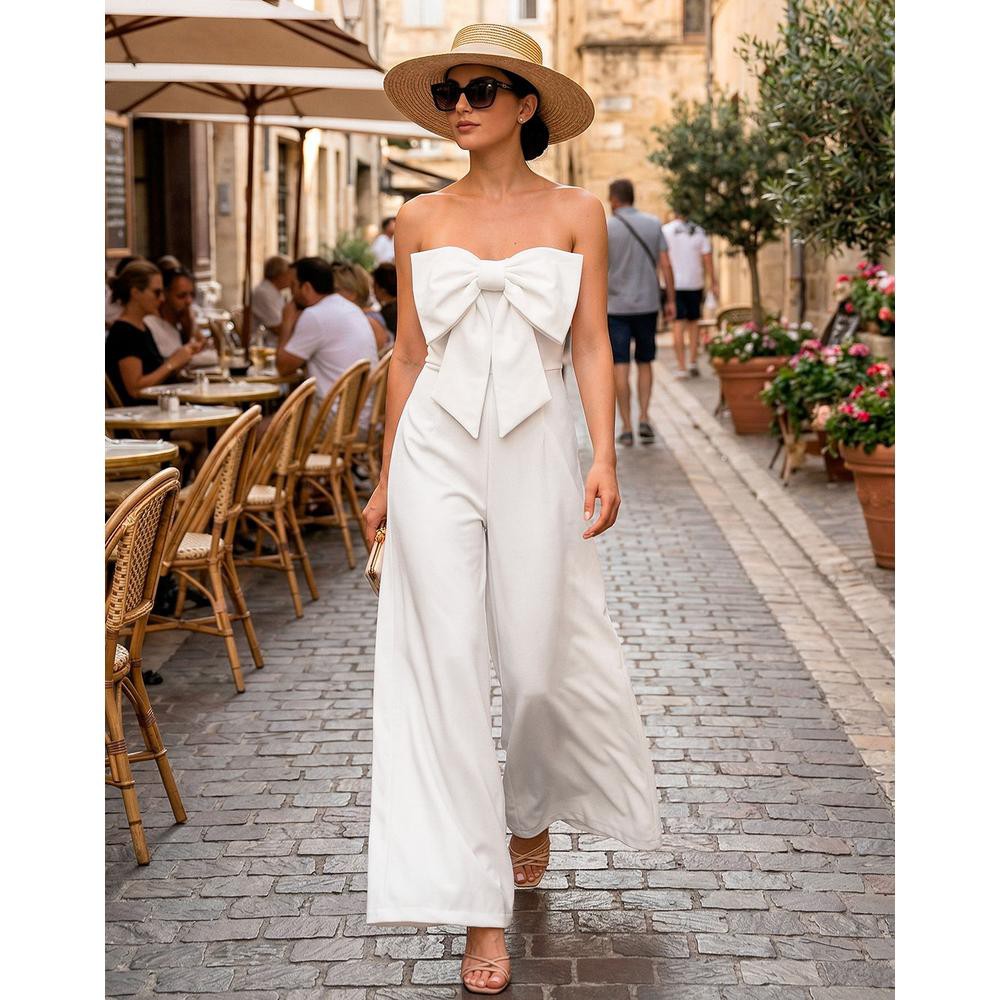 Jumpsuit Mujer Formal Crema Stfashion 52405803 image number null