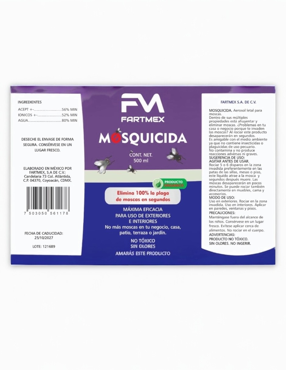 Mosquicida Elimina 100% La Plaga De Moscas En Segundos 500ml. image number null