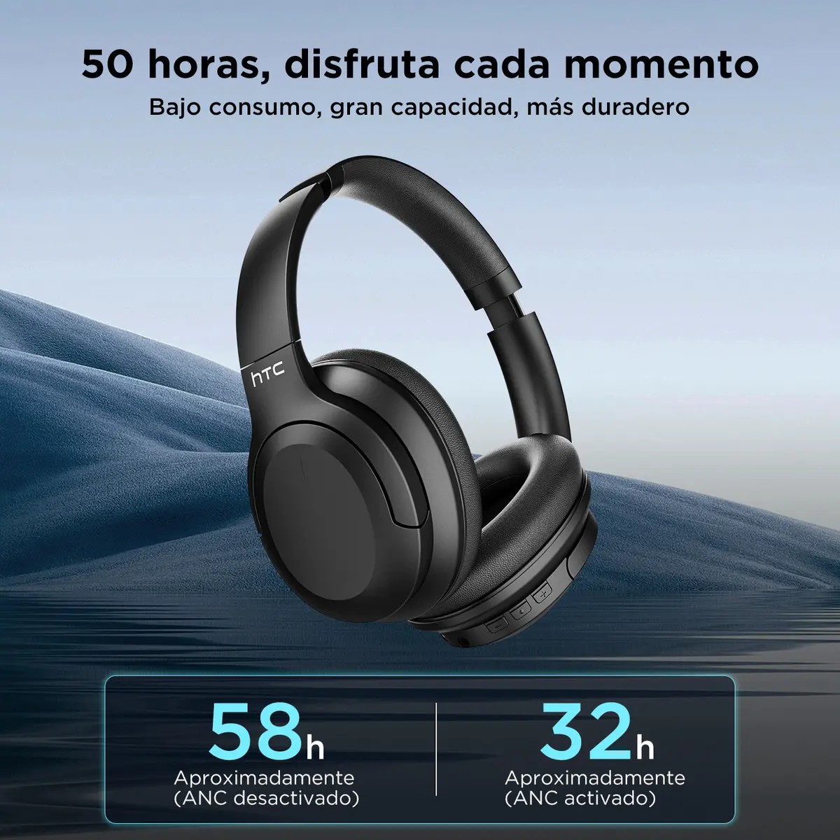 Aud&iacute;fonos Bluetooth5.3 Gamer Inal&aacute;mbricos Diadema Over Ear ANC+ENC image number null