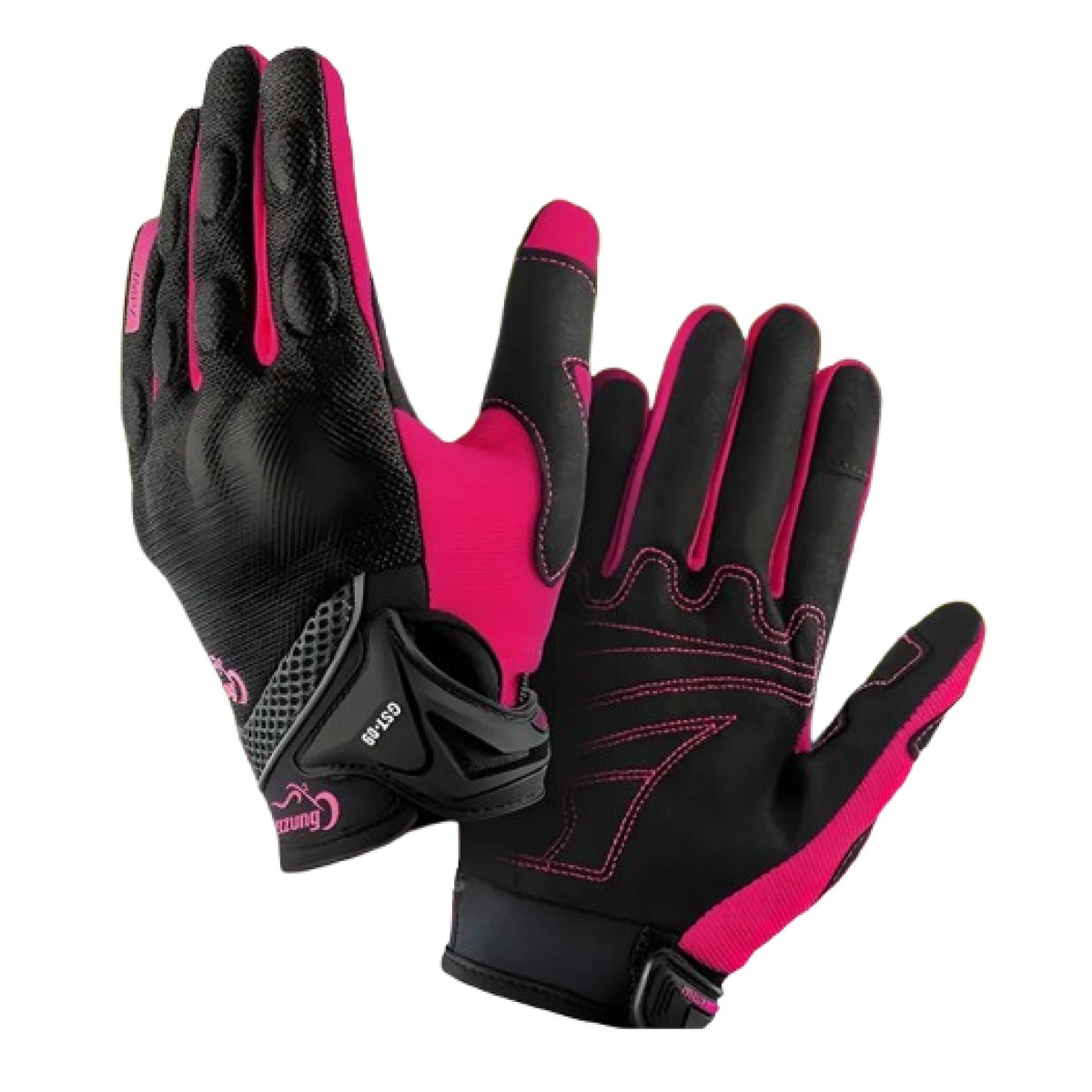 Guantes Para Motociclista Protecci&oacute;n T&aacute;ctiles Rosa Chicle Talla: M image number null