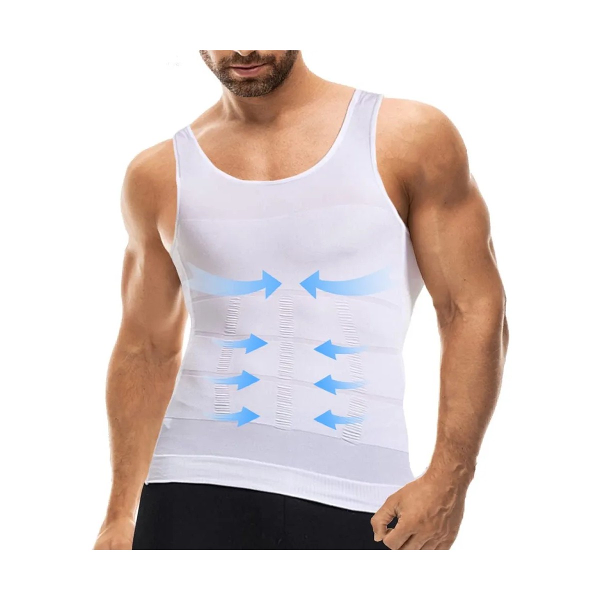Camisetas Moldeador 5 Pzs Para Hombre Shirts De Compresi&oacute;n BlancoTalla: M image number null