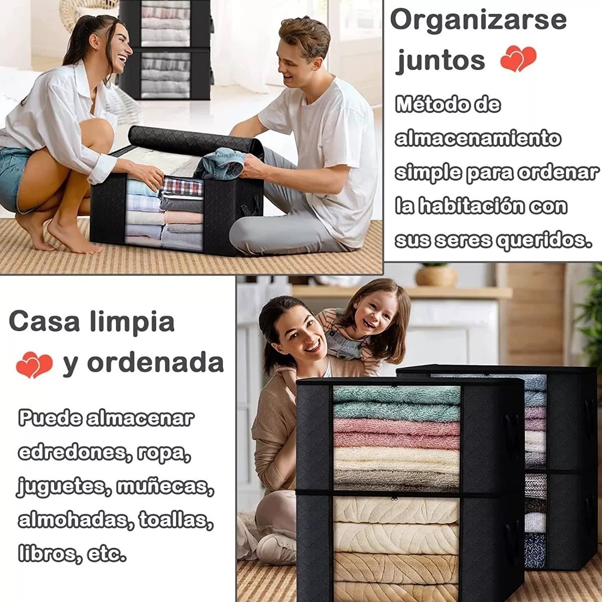 Bolsa De Almacenamiento Para Ropa Edred&oacute;n Plegable Caja 4pzs image number null