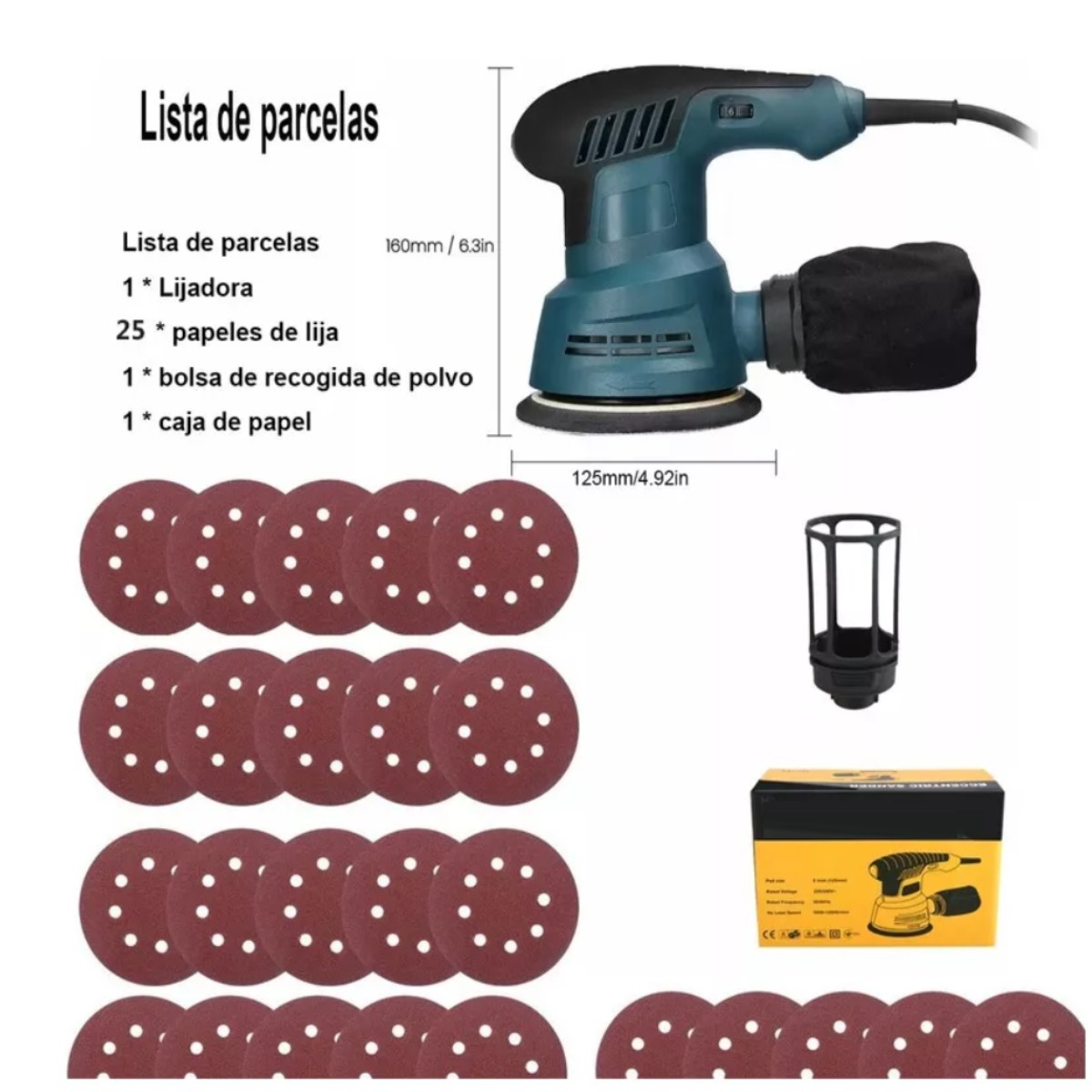 Lijadora de disco GMLQ HTS-9-2507 azul marino 300W 110V-220V . image number null