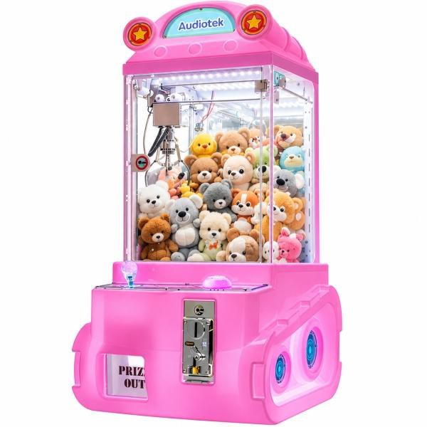 Maquina Garra Atrapa Peluches Audiotek Rosa Arcade Led image number null