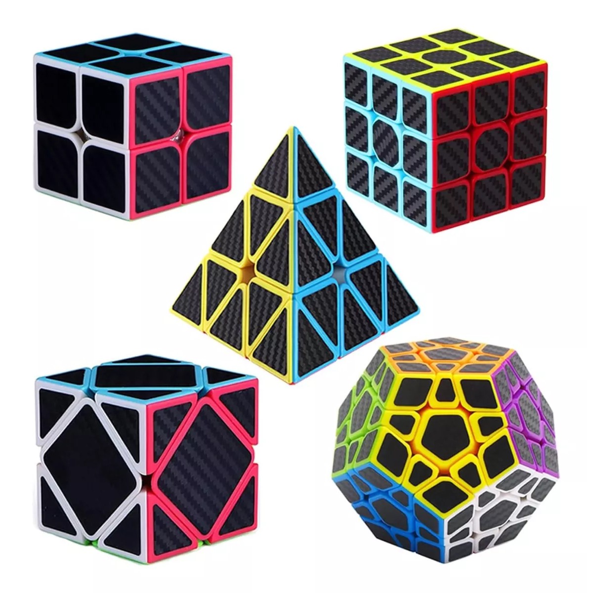 Paquete 5 Cubos Cobra 2x2 3x3 Megaminx Pyraminx Y Skewb. image number null