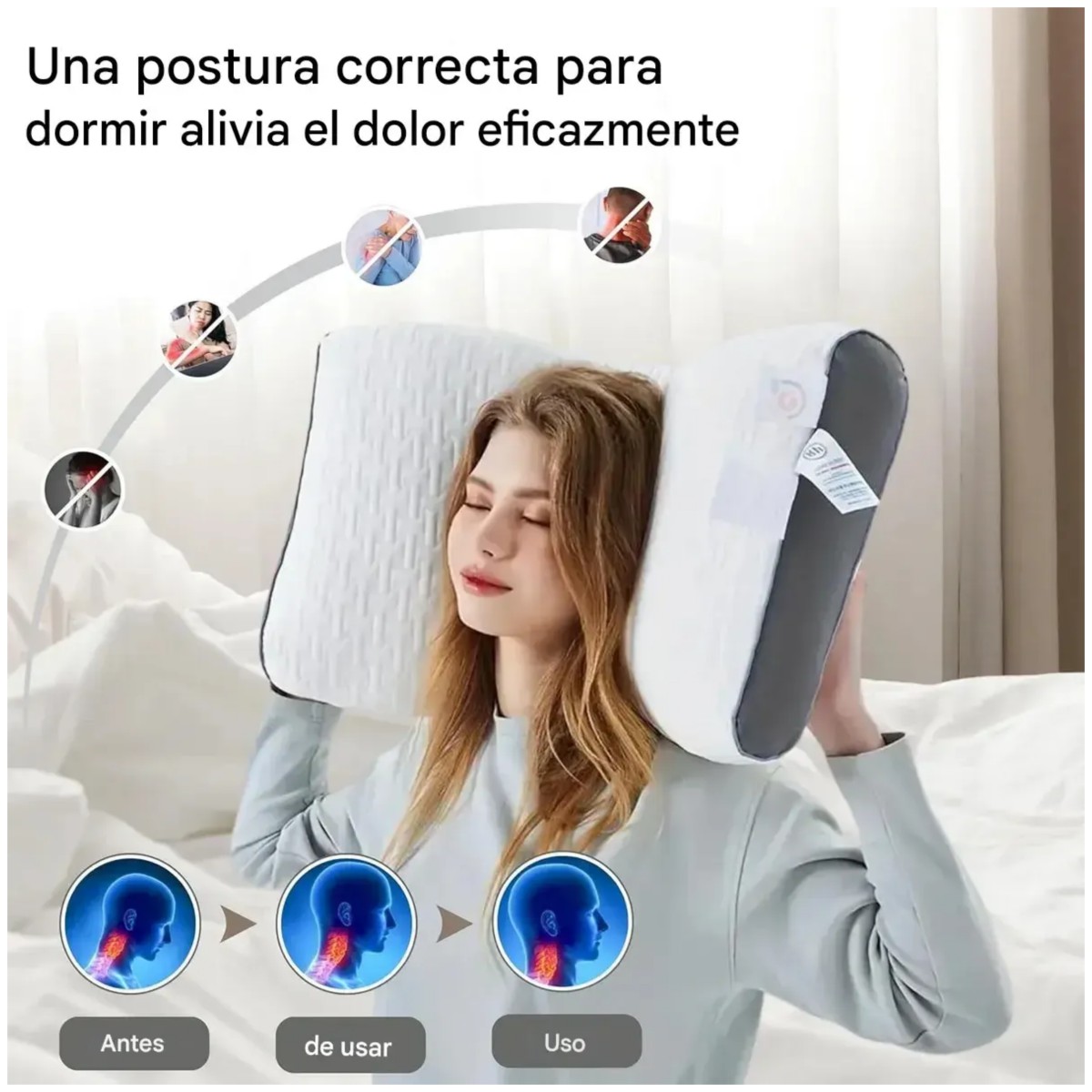 Almohada Memory Foam Ergonomica Ortopedica Suave Y C&oacute;moda image number null
