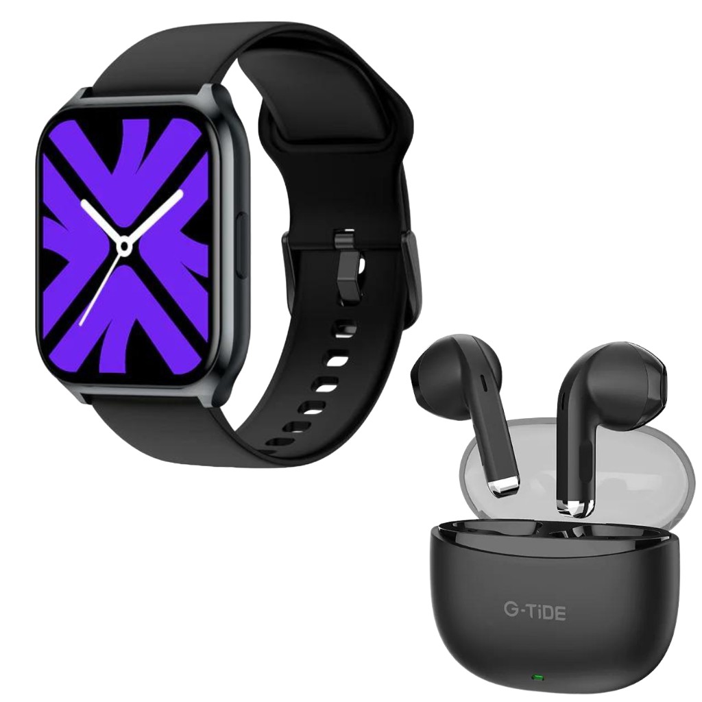 Combo de Smartwatch Llamadas Filwans Gts Mini + Aud&iacute;fonos G-tide. Color AZUL OSCURO image number null