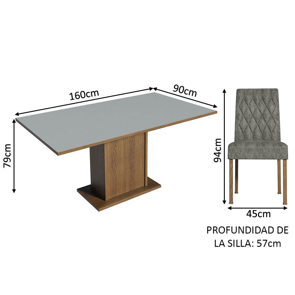 Juego de Comedor con Mesa y 6 Sillas Madesa Hanna MG image number null