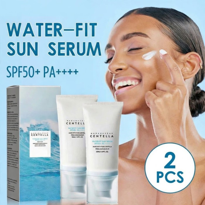 SKIN1004 2 PCS Protector Solar Facial Centella SPF50+ PA++++ Hyalu-Cica Water-Fit Serum 50ml Hidratante Korean Beauty image number null
