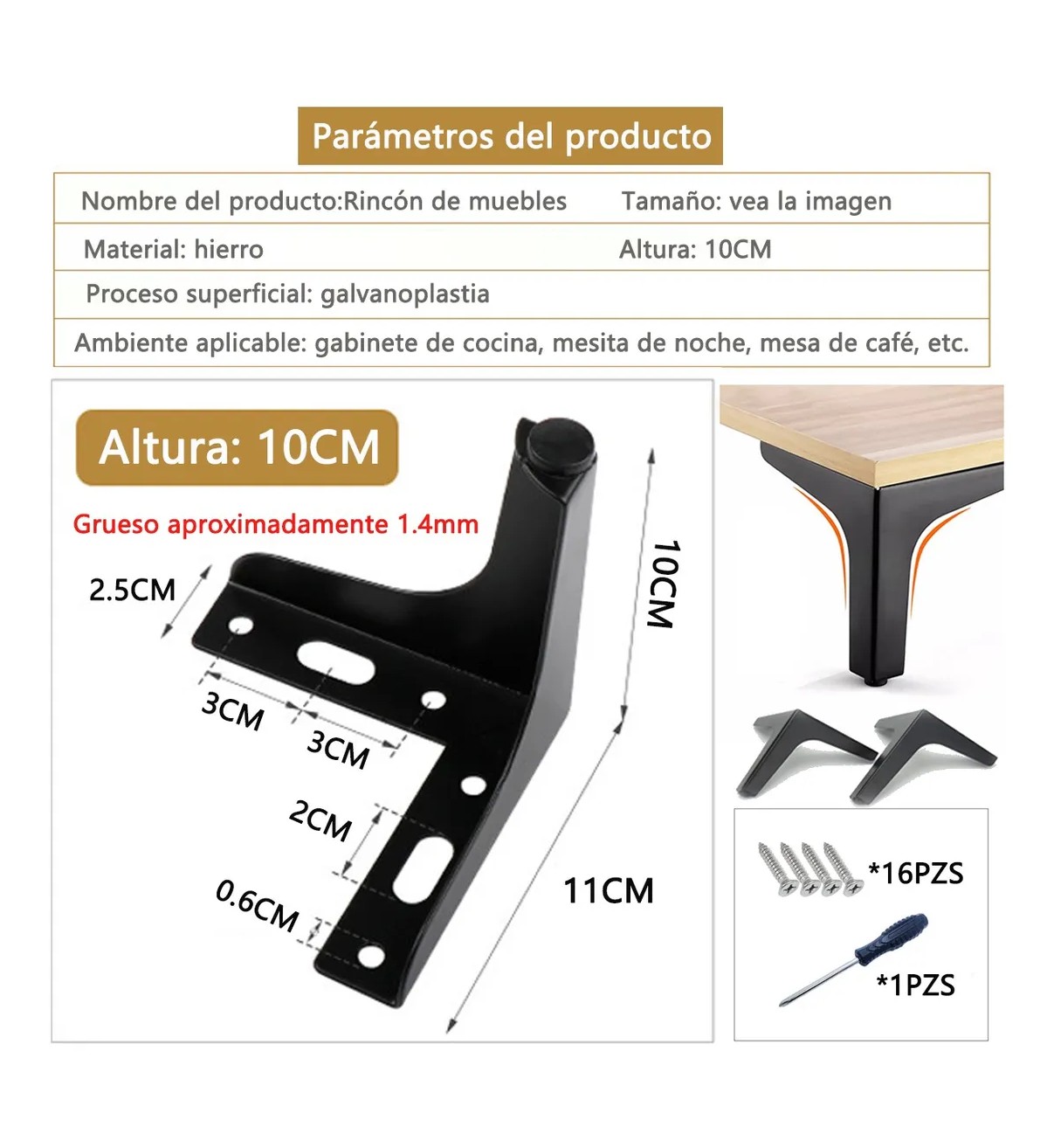 Patas De Muebles Elevadores De Cama Sof&aacute; Apilables 4pz 10cm Malubero image number null