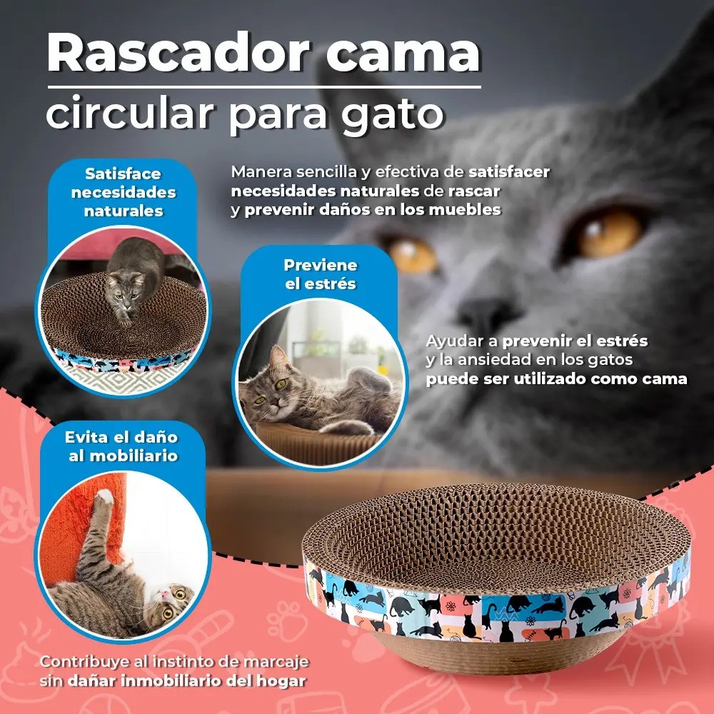 Rascador Para Gato Rascador Circular 30Cm Bord&oacute; cafe claro image number null