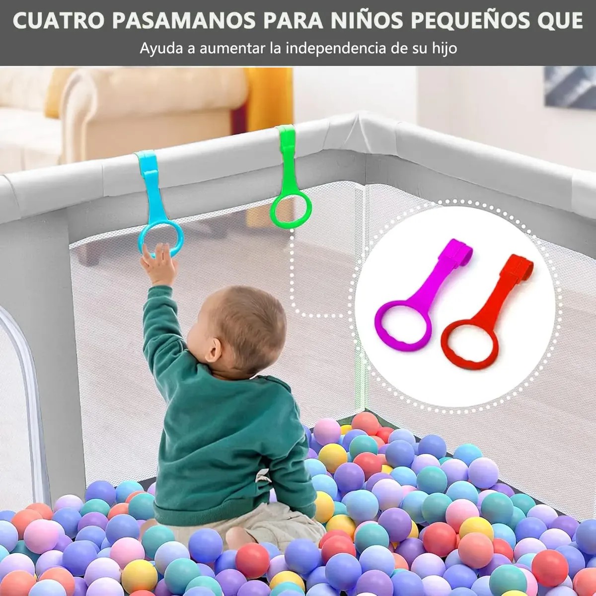 Corralito Para Bebe Corral De Juegos Ni&ntilde;os Gimnasio 1.5*1.8m Gris image number null