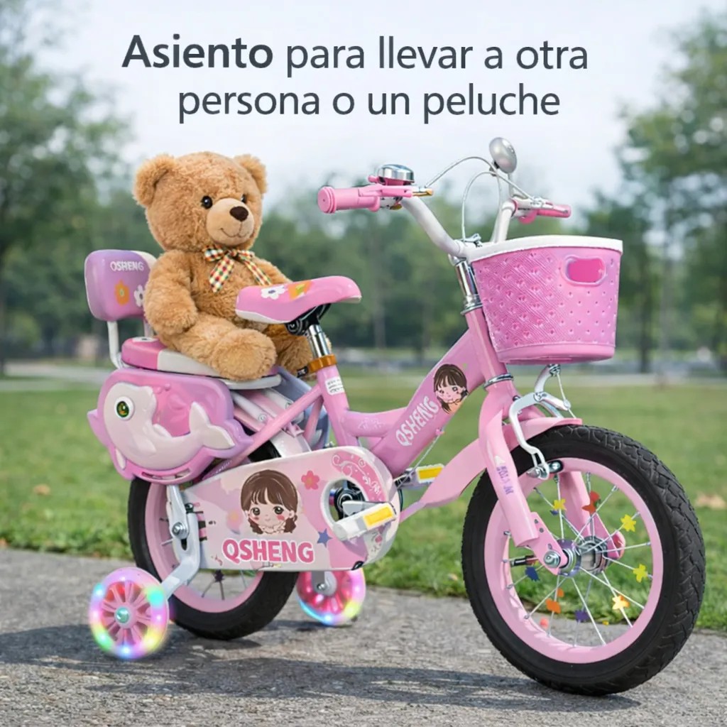 Bicicleta Infantil Para Ni&ntilde;os R12 Rodada 12 Delfin Con Luces 12 " image number null