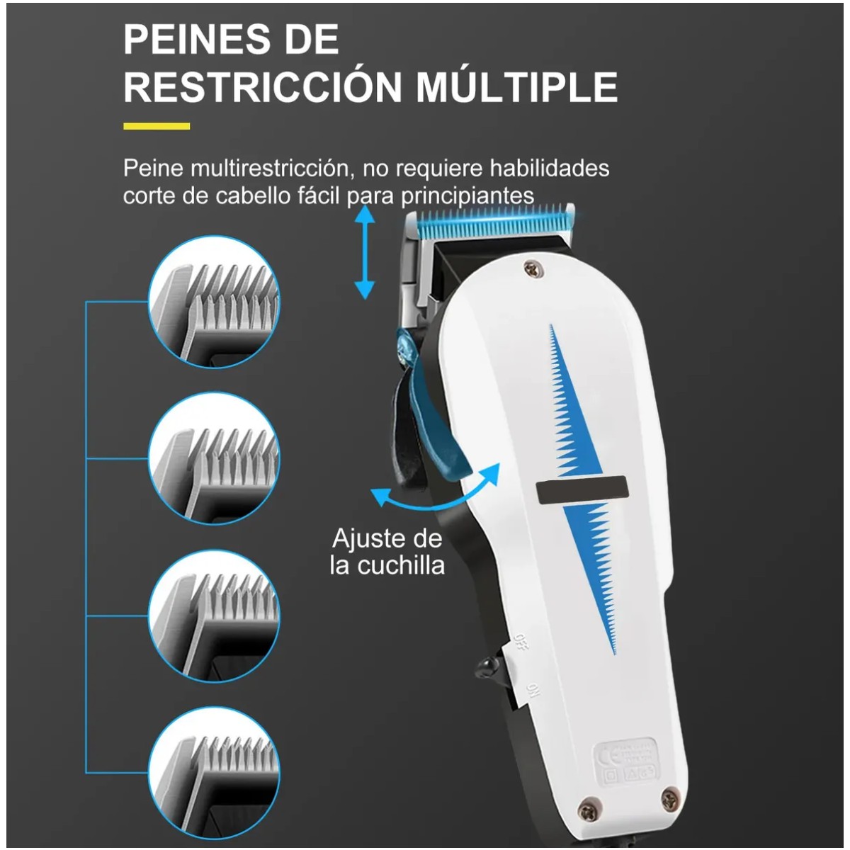 Maquina Para Cortar Cabello Y Barba Cortadora De Pelo Recargable Blanco image number null