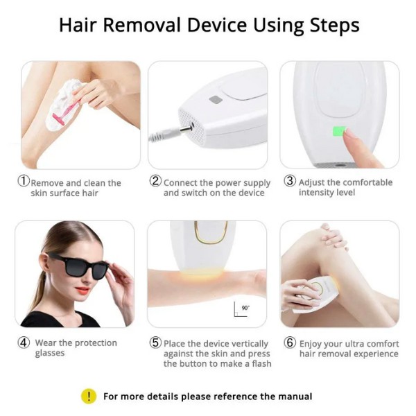 Depiladora Laser, Dispositivo de depilaci&oacute;n l&aacute;ser IPL para Mujeres y Hombres, depiladora el&eacute;ctrica para Bikini, Pierna, Brazo entre otros, indolora, uso dom&eacute;stico image number null