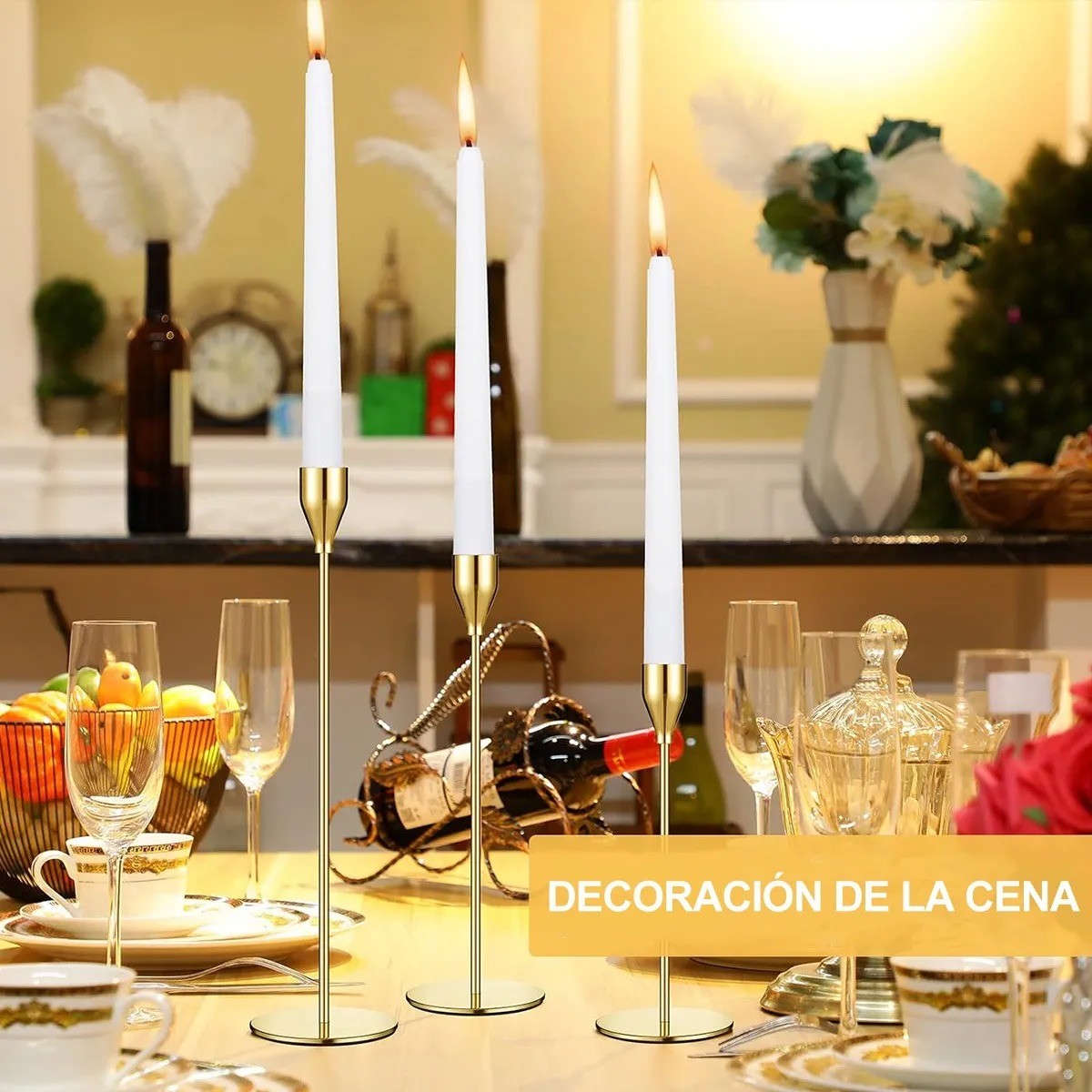 6pcs Candelabro Metal Adorno Portavela Boda Decoration Mesa image number null