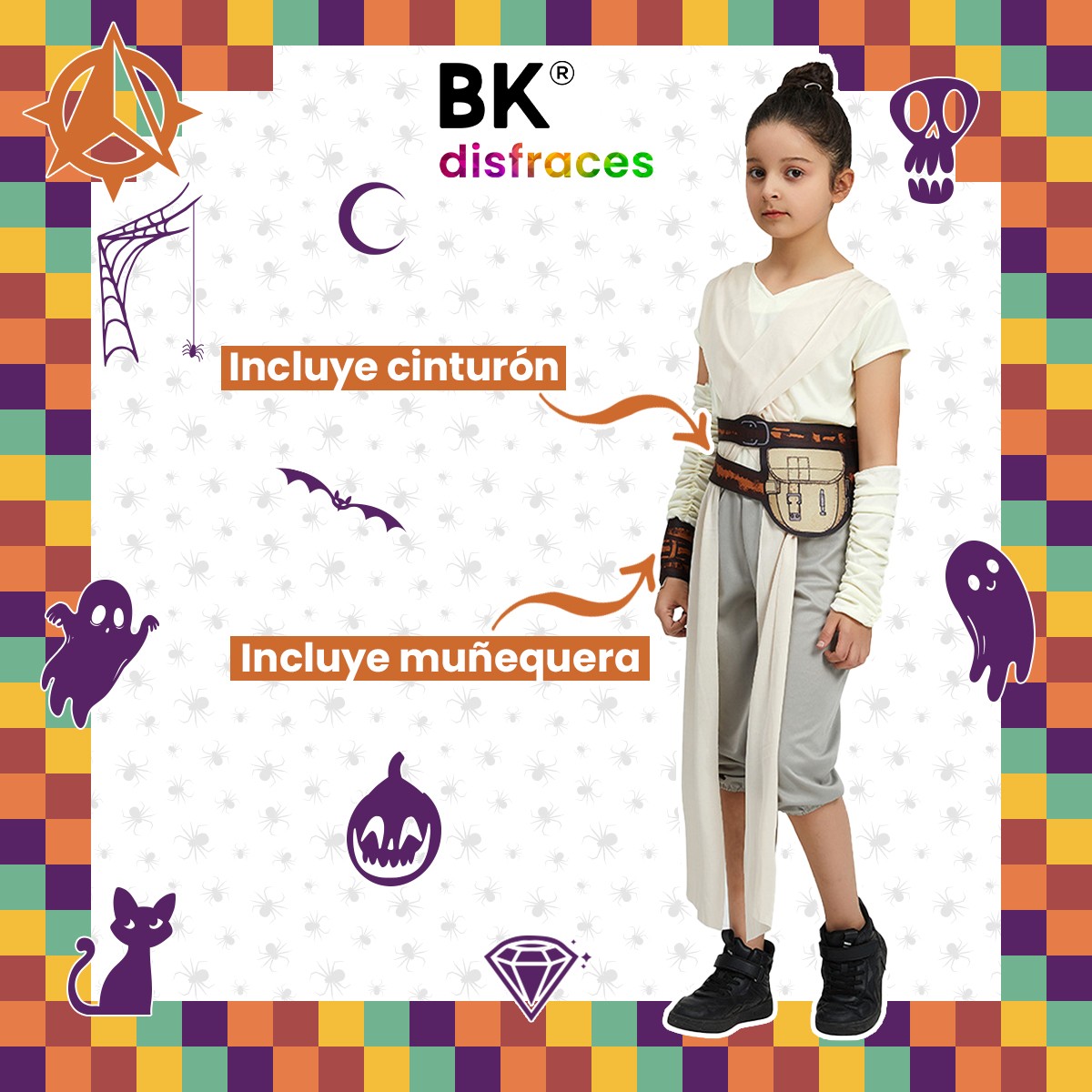 Disfraz De Halloween Infantil Ni&ntilde;as Fiesta Disfraces De Tela Exploradora Jade Espacio Estelar Wars Tallas Disponibles. image number null