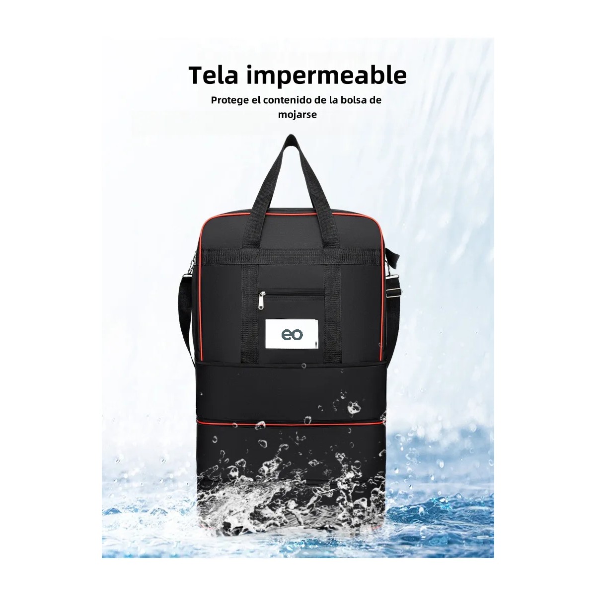 Maleta Deportiva Viaje Bolsa Mochila Gym Con Ruedas Color Negro 60l image number null
