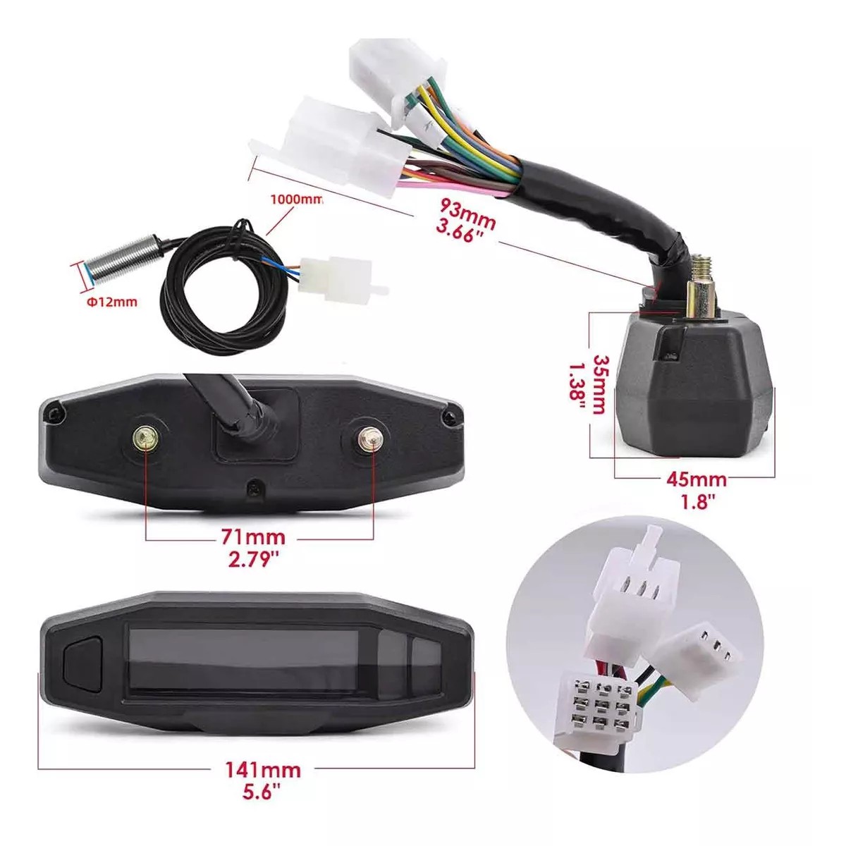 Veloc&iacute;metro Lcd Digital Miniatura Para Motocicleta. image number null