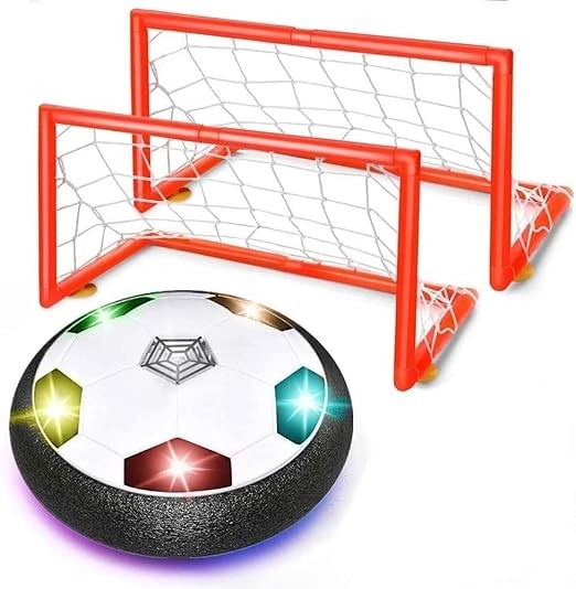 AVEDISTANTE Juguetes para Ni&ntilde;o,Air Football Kit Juguete Bal&oacute;n de F&uacute;tbol(1 Goal +2 meta),Juegos padre-hijo,Aire F&uacute;tbol para Actividades Interiores o Exteriores con LED, Juegos para ni&ntilde;os de 3 a 14 a&ntilde;os. image number null