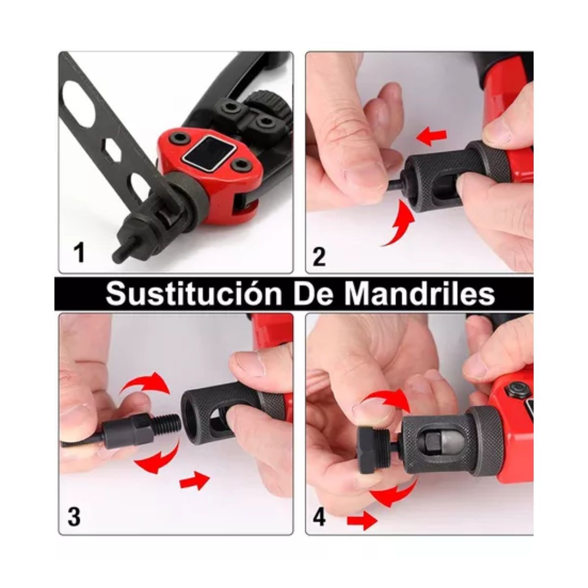 Remachadora Para Tuercas De Manual Profesional Remache Negro 12 pz. image number null