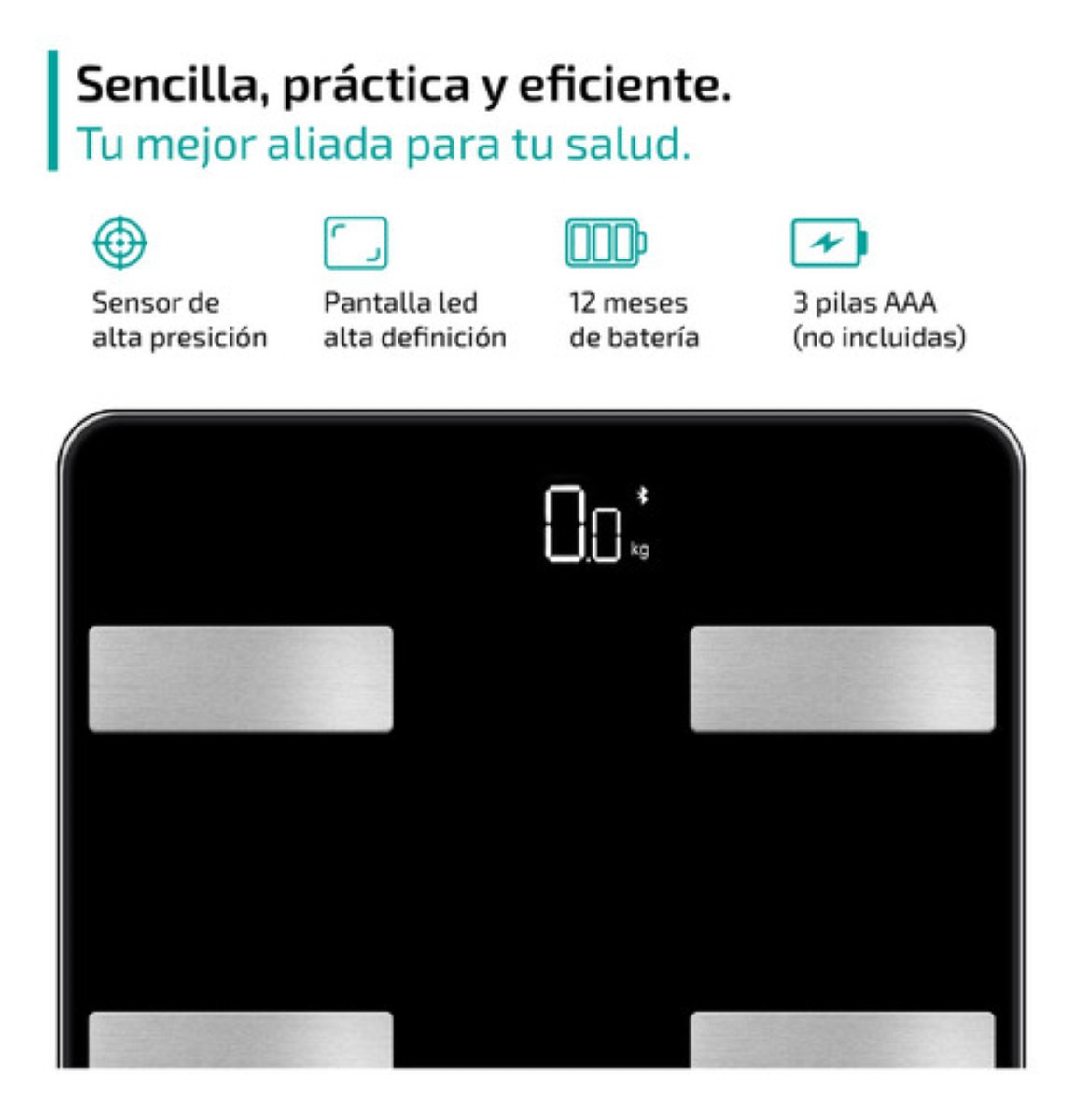 Bascula Digital Bioimpedancia Inteligente 180 Kg Peso Personas Pesa Corporal negro image number null