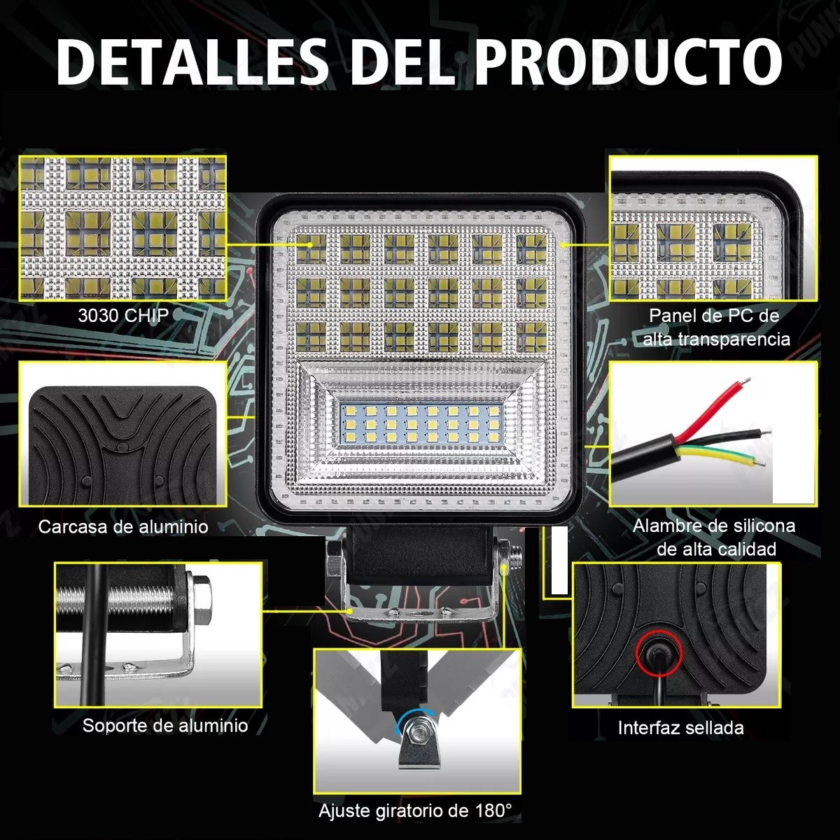 Par Faros Led Auxiliares Ojo De Angel Para Camion 16000lm Azul image number null