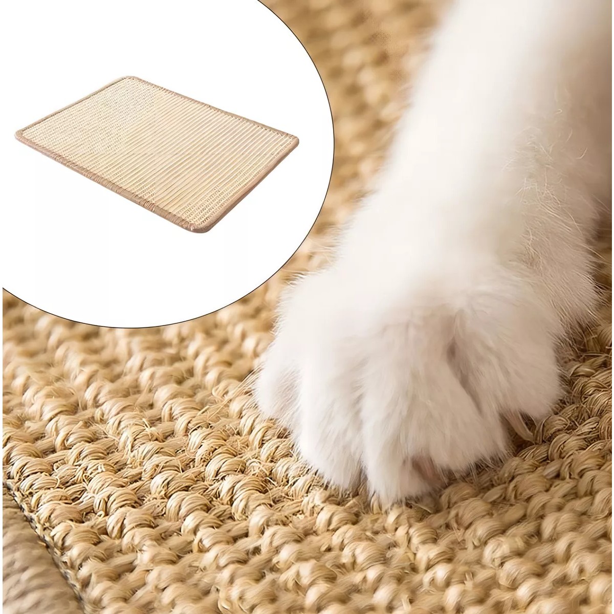 Tapate Rascador Para Gatos De Sisal 50x30cm Color Marr&oacute;n Claro image number null