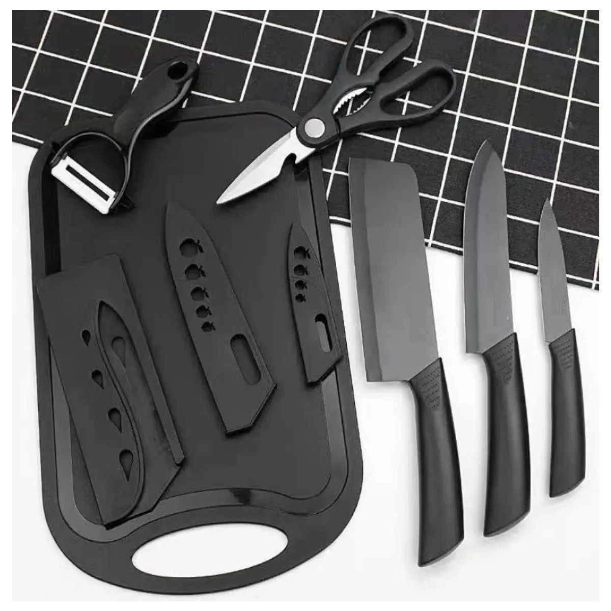 Juego De Cuchillos 10 Pz Cocina Acero Inoxidable Y Pelado Negro image number null