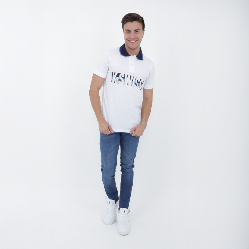 Playera Polo Hombre K-Swiss PSW-06 Color Blanco image number null