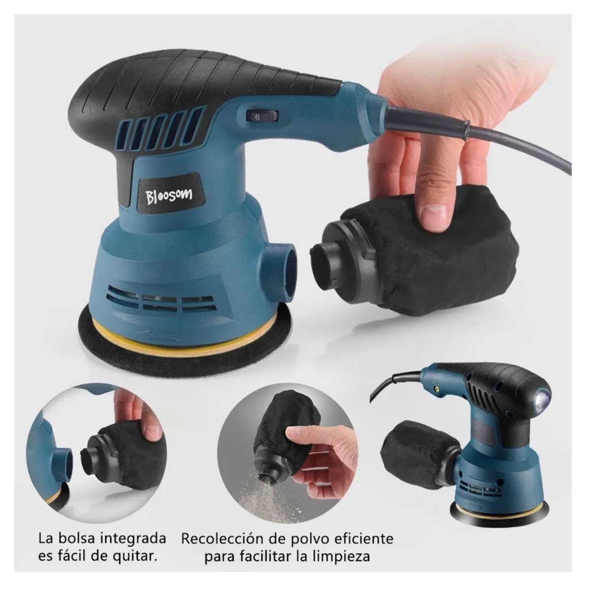 Lijadora Roto Orbital 300w 6 Variaciones De Velocidad 5 Lija, Azul image number null