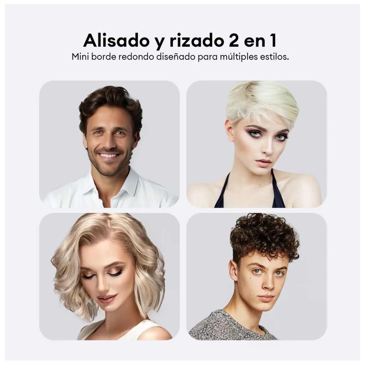 Plancha De Pelo Mini Port&aacute;til Con Rizos Profesional 2en 1 image number null