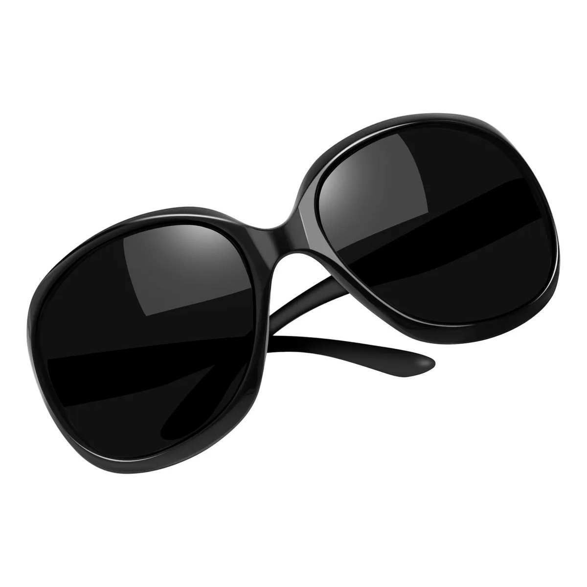 Lentes De Sol Mujer Polarizados Dama Grandes Uv400 Armaz&oacute;n Negro Cl&aacute;sicos image number null