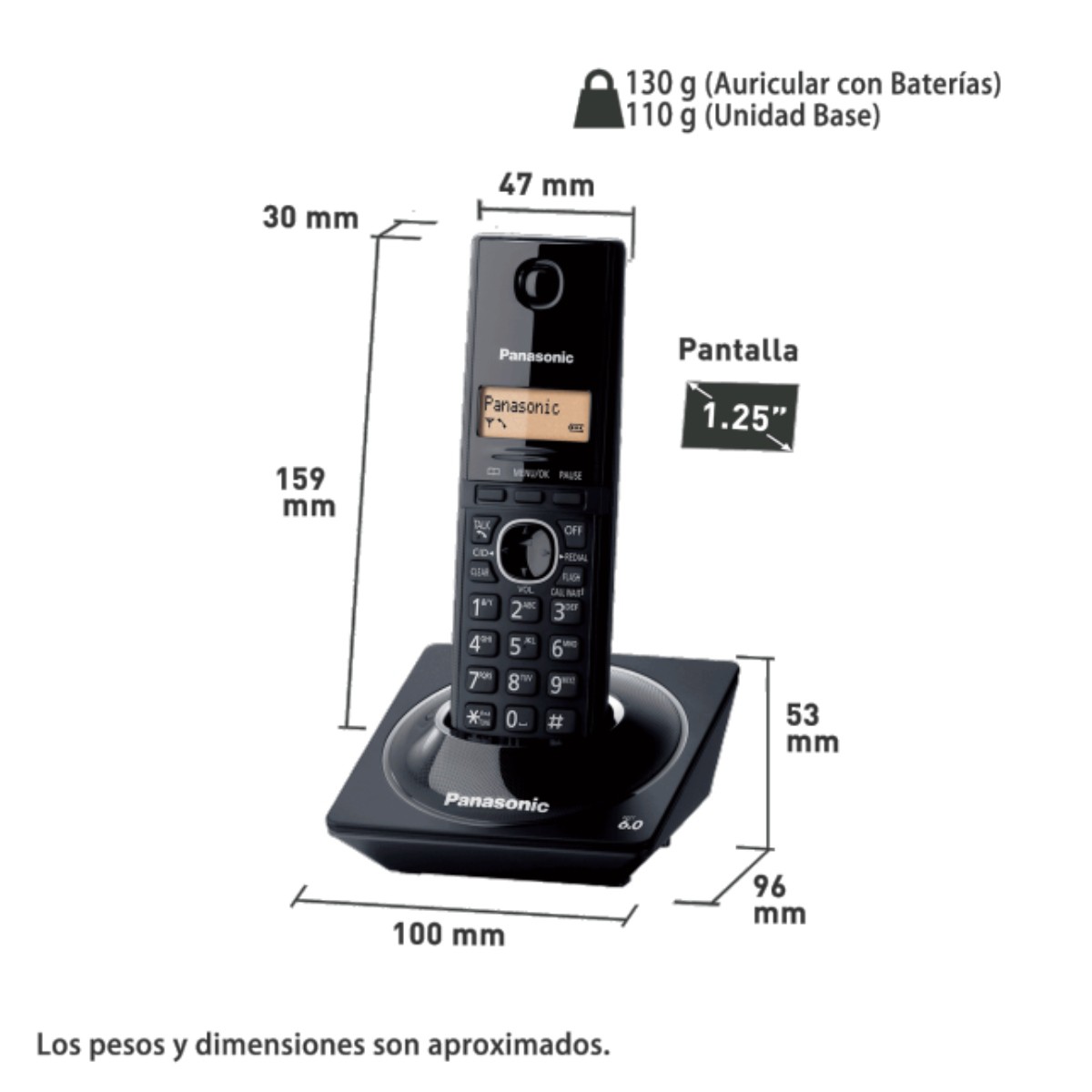 Telefono Inalambrico Panasonic KX-TG1711MEB 6.0 Digital C/Ident. ALBY2 image number null