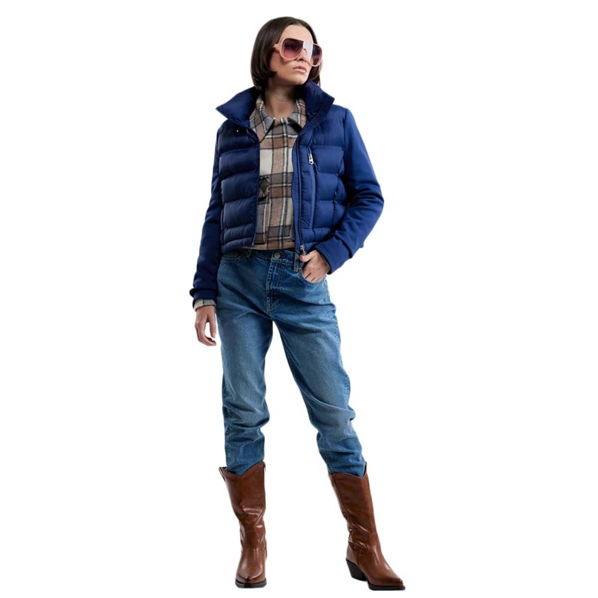 Chamarra crop capitonada Holly Land para mujer, azul marino, mod. 1094836 image number null