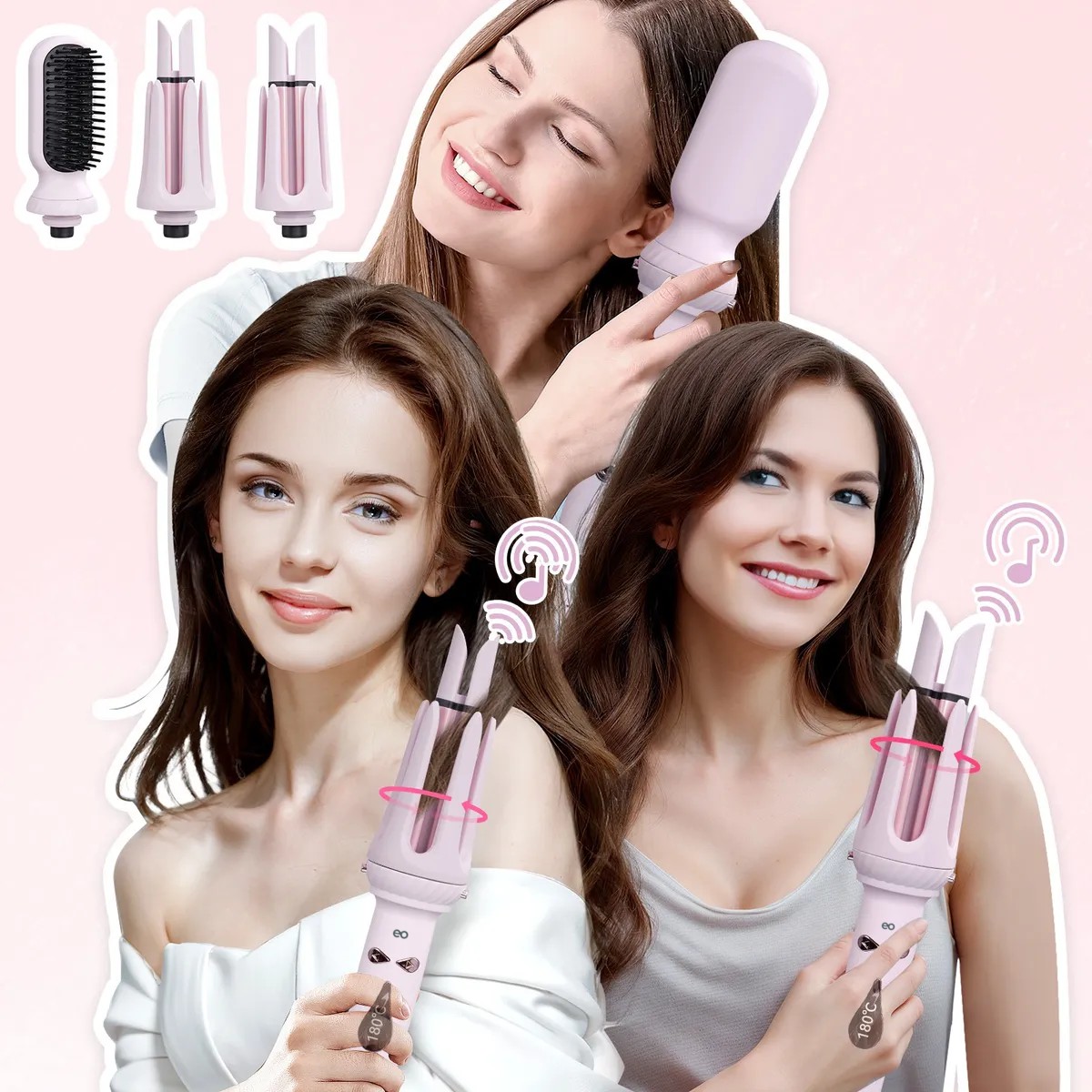 Rizadora Cabello Automatico Ceramica Con Plancha De Cabello image number null