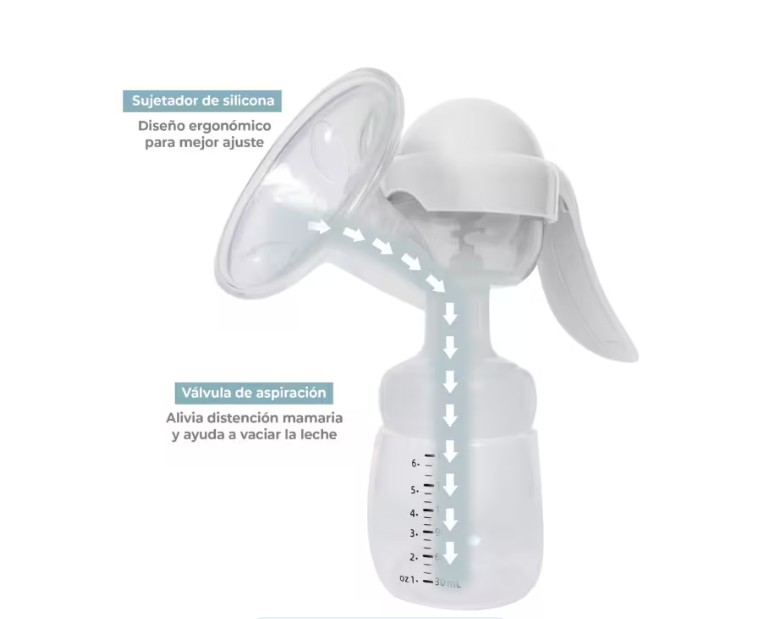 Extractor De Leche Manual Con Recipiente De Almacenamiento Sacaleche Y Alimentaci&oacute;n Bebe Color Blanco image number null