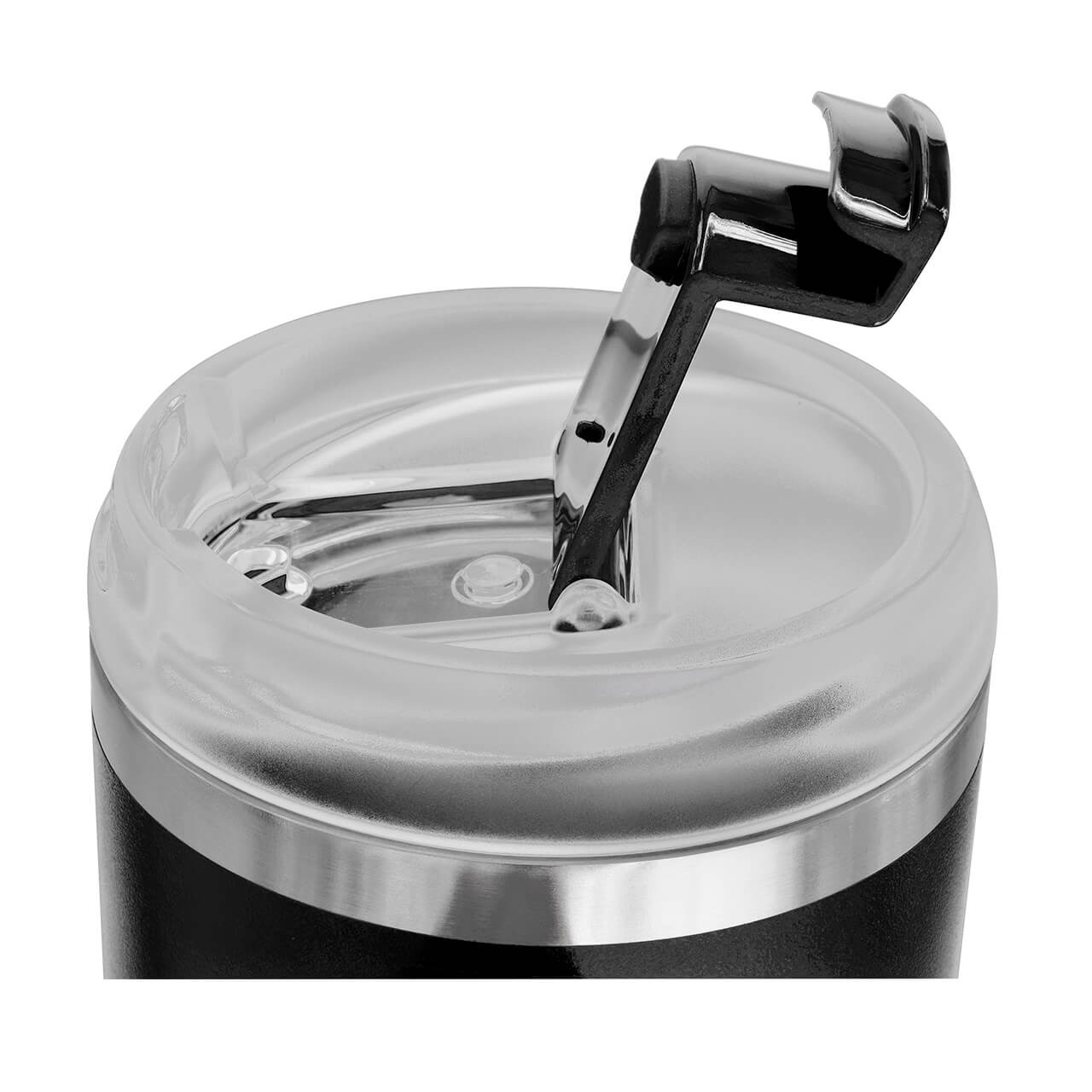 Taza t&eacute;rmica con protector a salpicaduras y tapa rosca, 470 ml, M28903113, negro mate image number null