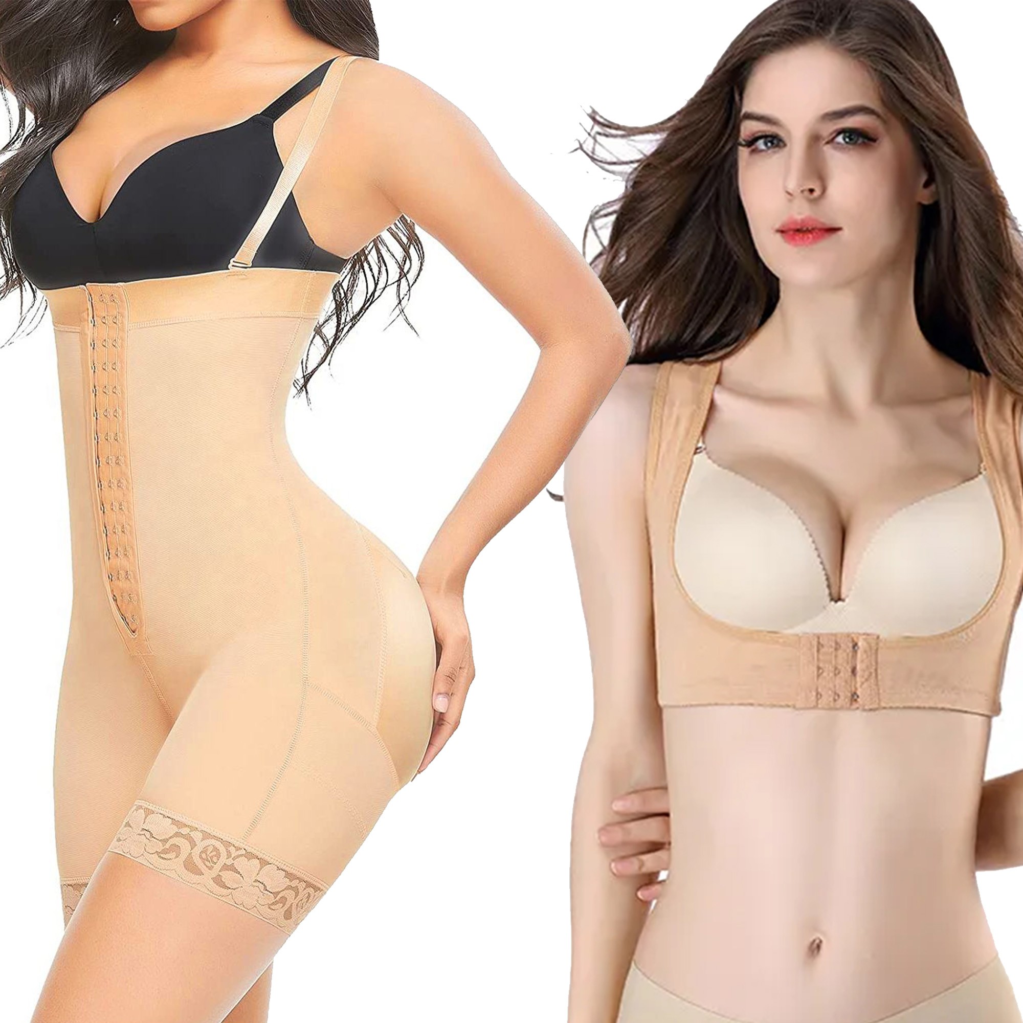 Faja Body Shaper Beige Moldeador Premium Control Abdomen Tela Resistente image number null