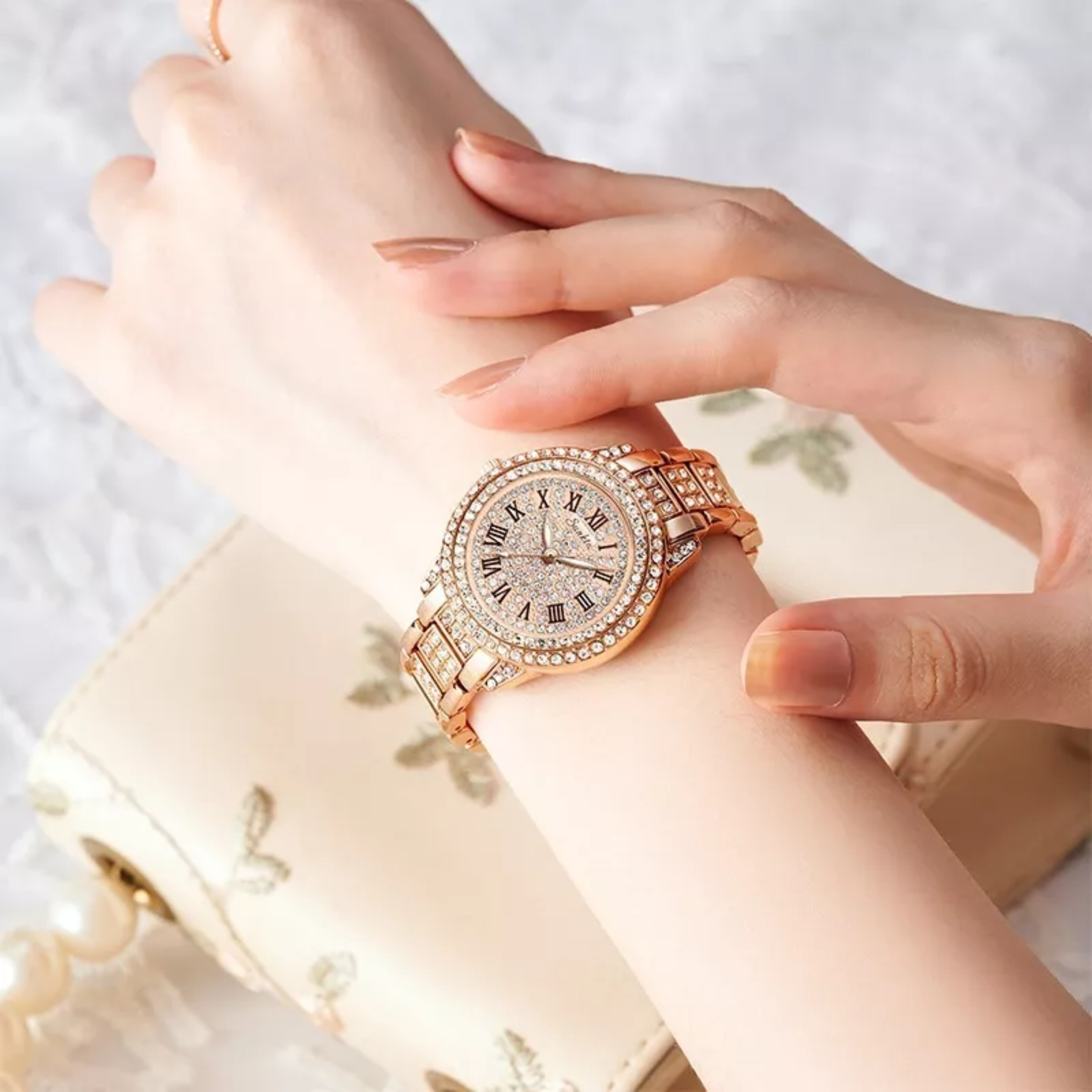 Reloj Cl&aacute;sico De Cuarzo Para Mujer, Reloj De Pulsera Con Dia. image number null