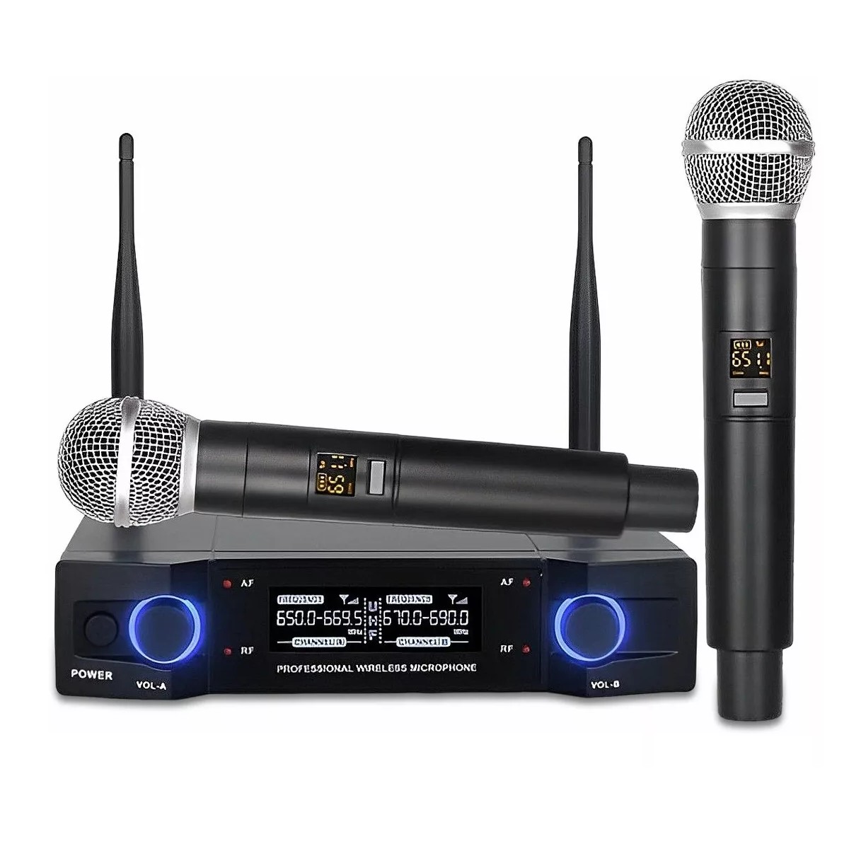 Profesional Micr&oacute;fonos 2 Handheld Uhf Microfonos Inal&aacute;mbrico image number null
